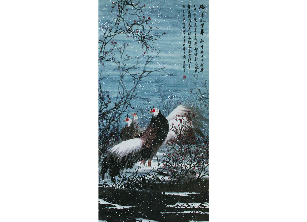 庞宝金《瑞雪兆丰年》国画（唐山）